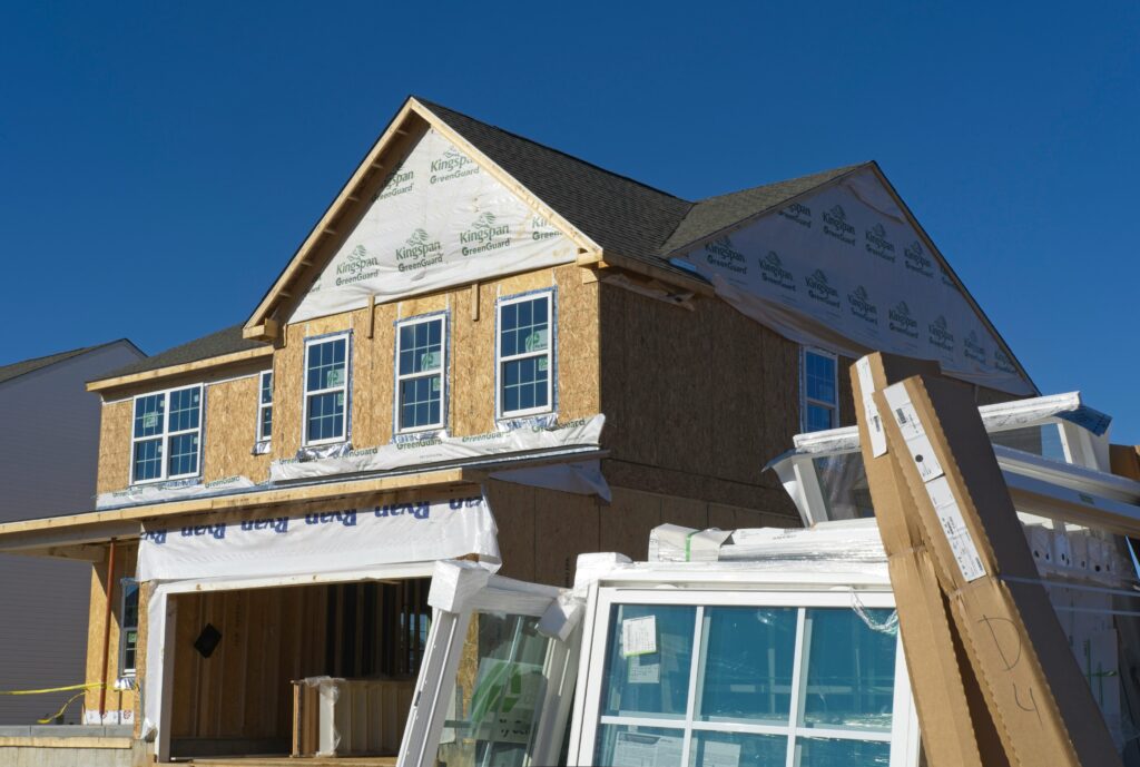Residential home under construction for a new home build